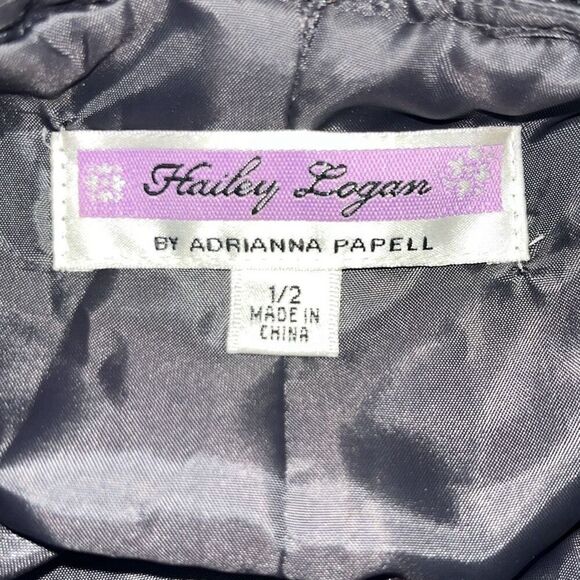Hailey Logan by Adrianna Papell Size 1/2 Mini Dress Gray Sparkle Strapless Prom - Picture 8 of 12